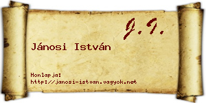 Jánosi István névjegykártya